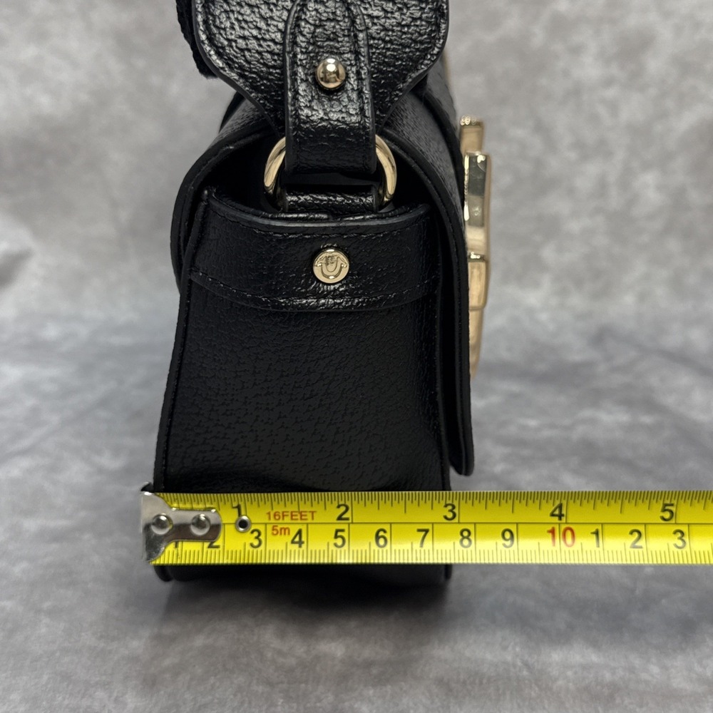 True Religion Stylish Mini Flap Horseshoe Logo Crossbody Bag Black - Picture 14 of 16